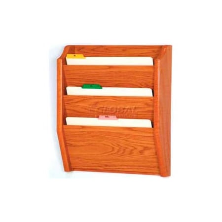 Wooden Mallet Wooden Mallet 3 Pocket Legal Size File Holder, Medium Oak CH17-3MO